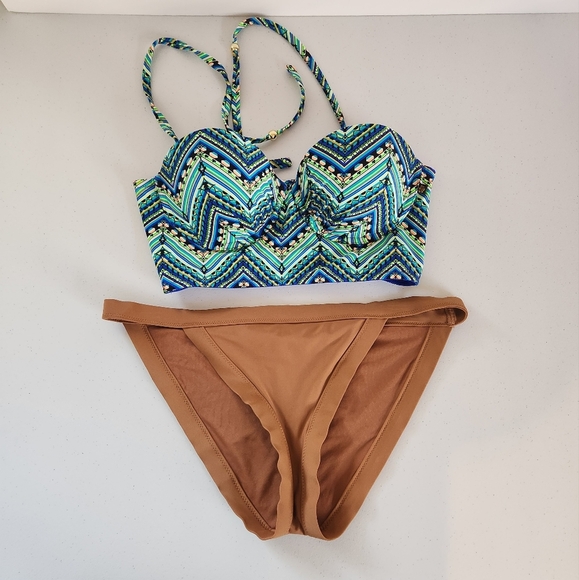 La Vie En Rose Aerie Underwire Bikini Swim Suit 2 Piece Boho Size Small Swimsuit - Picture 10 of 10